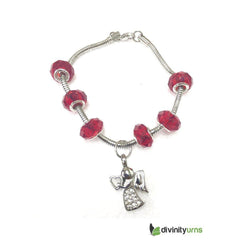 "Ruby Red" Murano Bead Cremation Bracelet -  product_seo_description -  Jewelry -  Divinity Urns.