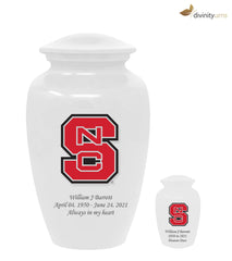 White North Carolina State Wolfpack Collegiate Cremation Urn,  Sports Urn - Divinity Urns