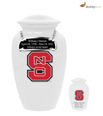 White North Carolina State Wolfpack Collegiate Cremation Urn