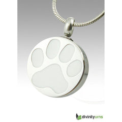 White Paw Pet Cremation Keepsake Pendant -  product_seo_description -  Memorial Urns -  Divinity Urns.