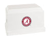 Image of White Alabama Crimson Tide Collegiate Football Cremation Urn with Seal Logo