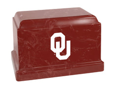 Red Oklahoma Sooners Collegiate Football Cremation Urn
