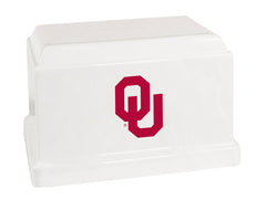 White Oklahoma Sooners Collegiate Football Cremation Urn
