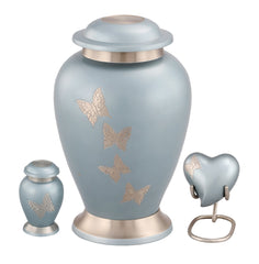 Baby Blue Butterfly Brass Cremation Urn