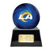Image of Football Cremation Urn with Optional Los Angeles Rams Ball Decor and Custom Metal Plaque