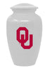 Image of White Oklahoma Sooners Collegiate Football Cremation Urn