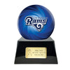 Image of Football Cremation Urn with Optional Los Angeles Rams Ball Decor and Custom Metal Plaque