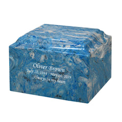 Sky Blue Cultured Marble Cremation Urn - Divinity Urns