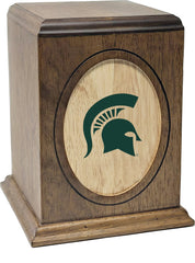 Michigan State Spartans Wooden Memorial College Cremation Urn