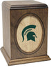 Image of Michigan State Spartans Wooden Memorial College Cremation Urn