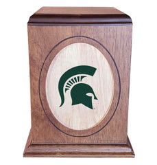 Michigan State Spartans Wooden Memorial College Cremation Urn