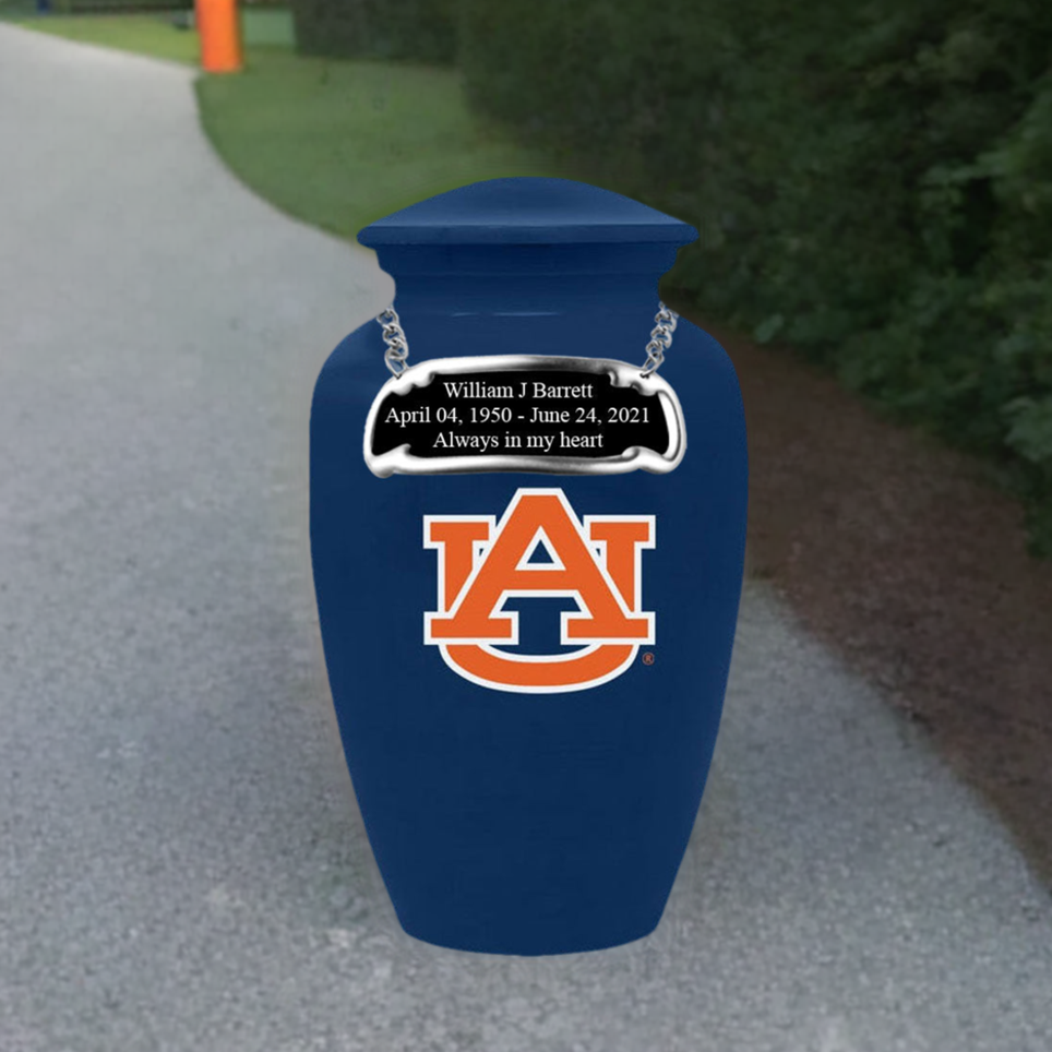 Auburn Tigers Collegiate Football Cremation Urn - Blue