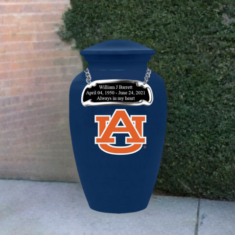 Auburn Tigers Collegiate Football Cremation Urn - Blue
