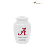 Image of White Alabama Crimson Tide Collegiate Football Cremation Urn with Red  "A",  Sports Urn - Divinity Urns