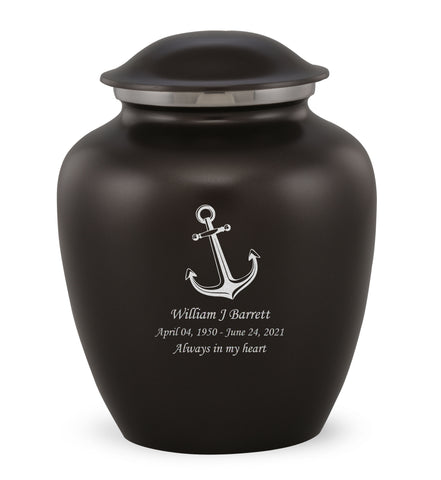 Grace Anchor Custom Engraved Adult Cremation Urn for Ashes in Black,  Grace Urns - Divinity Urns