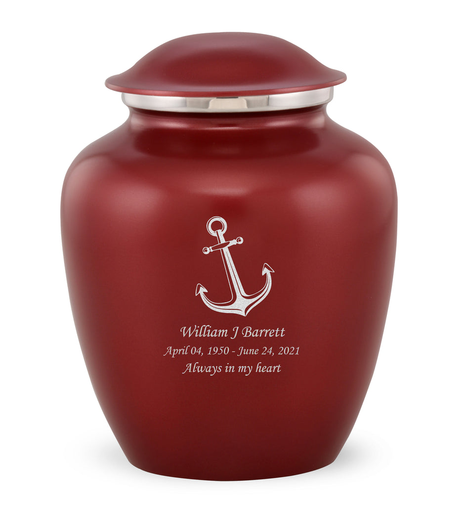 Grace Anchor Custom Engraved Adult Cremation Urn for Ashes in Red,  Grace Urns - Divinity Urns