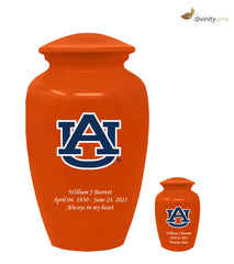 Auburn Tigers Collegiate Football Cremation Urn - Orange,  Sports Urn - Divinity Urns