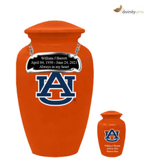 Auburn Tigers Collegiate Football Cremation Urn - Orange