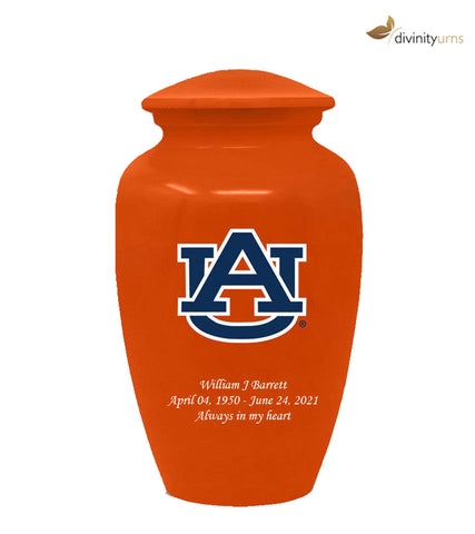 Auburn Tigers Collegiate Football Cremation Urn - Orange,  Sports Urn - Divinity Urns