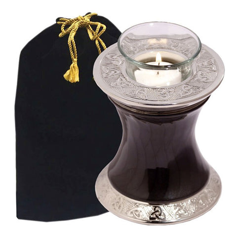 Baroque Shadow Tealight Cremation Urn Black -  product_seo_description -  Tealight Urn -  Divinity Urns.
