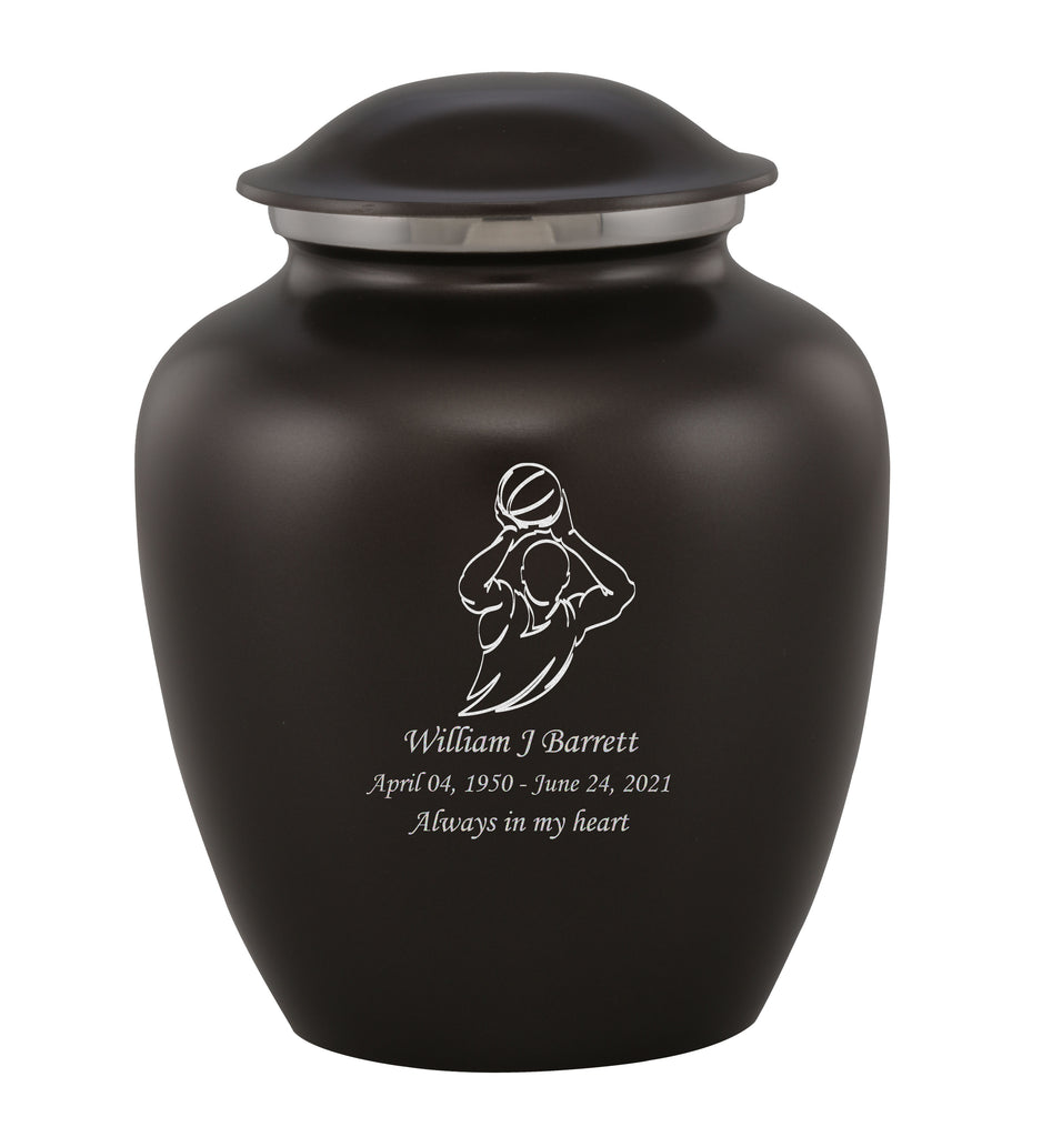 Grace Basketball Custom Engraved Adult Cremation Urn for Ashes in Black,  Grace Urns - Divinity Urns