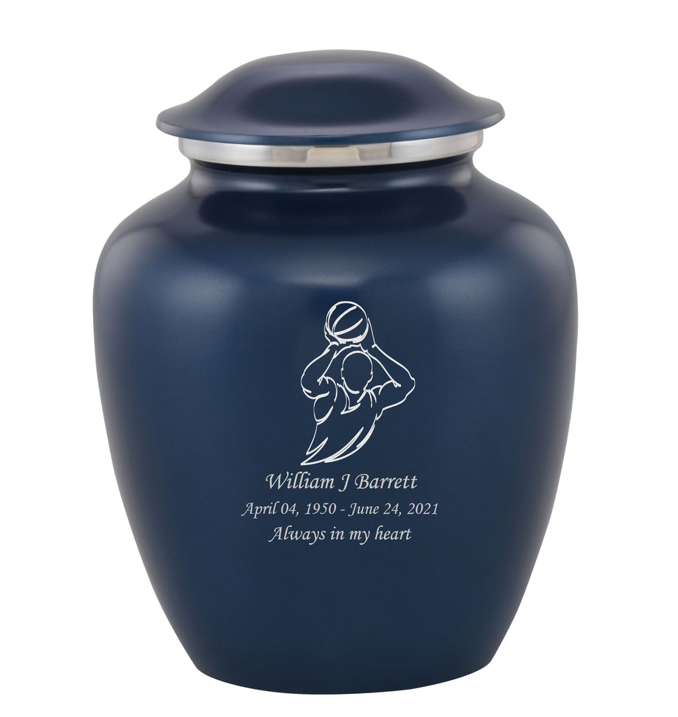 Grace Basketball Custom Engraved Adult Cremation Urn for Ashes in Blue,  Grace Urns - Divinity Urns
