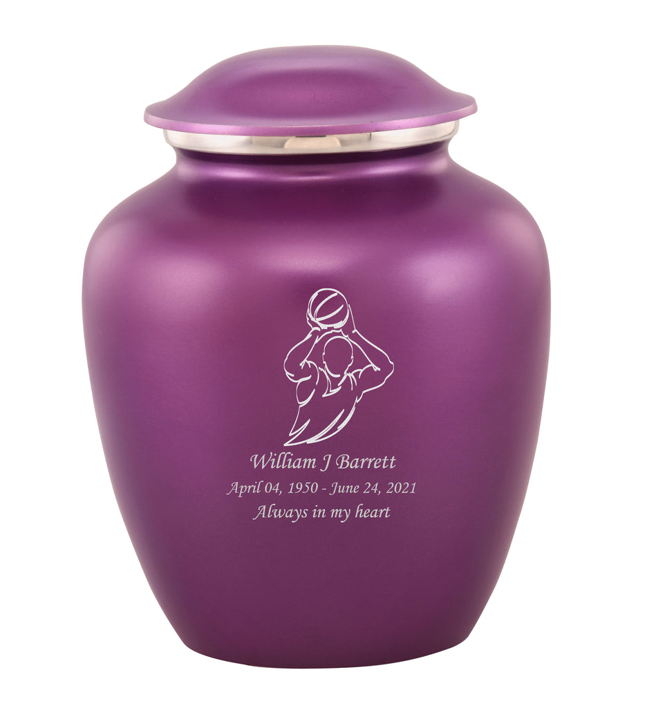 Grace Basketball Custom Engraved Adult Cremation Urn for Ashes in Purple,  Grace Urns - Divinity Urns