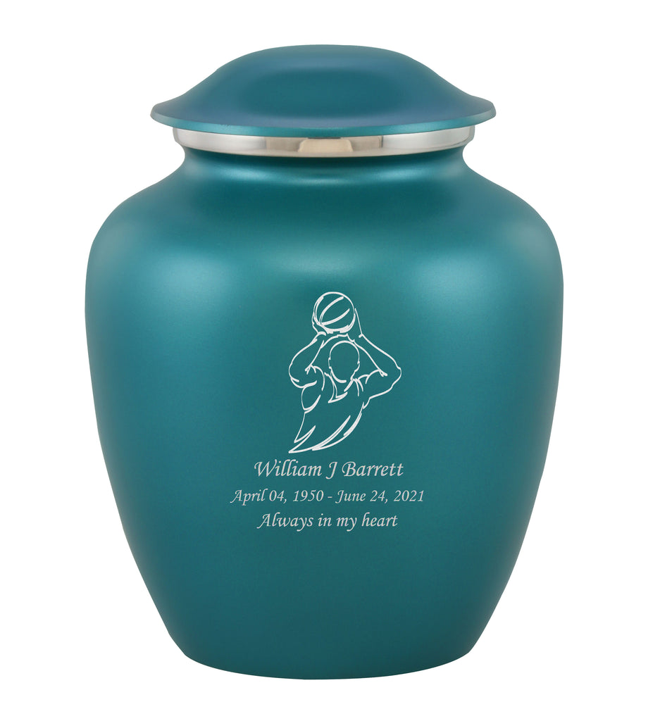 Grace Basketball Custom Engraved Adult Cremation Urn for Ashes in Teal,  Grace Urns - Divinity Urns