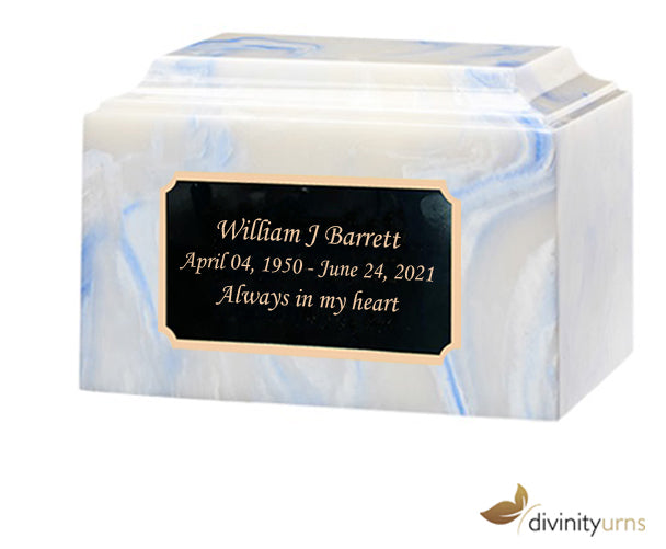 Blue Onyx Cultured Marble Cremation Urn - Divinity Urns