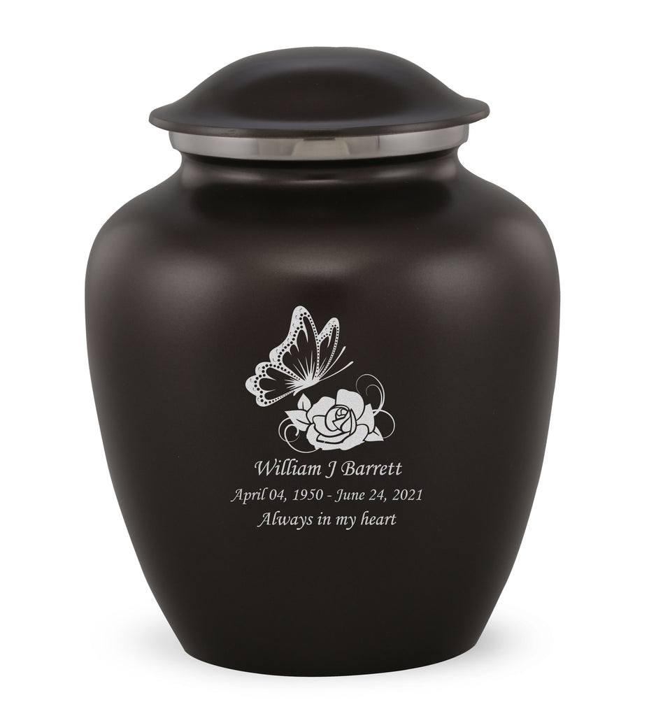 Grace Butterfly Custom Engraved Adult Cremation Urn for Ashes in Black,  Grace Urns - Divinity Urns