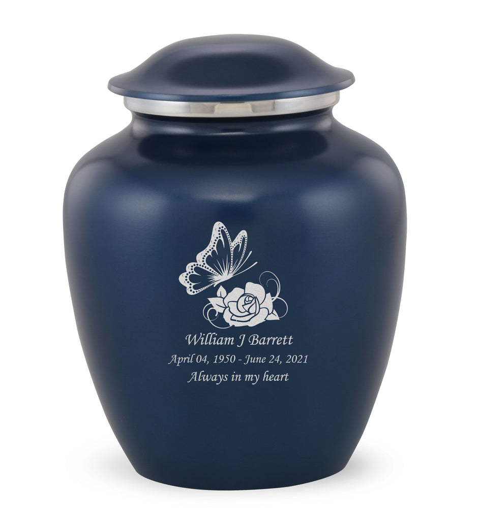 Grace Butterfly Custom Engraved Adult Cremation Urn for Ashes in Blue,  Grace Urns - Divinity Urns