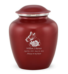Grace Butterfly Custom Engraved Adult Cremation Urn for Ashes in Red,  Grace Urns - Divinity Urns