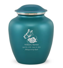 Grace Butterfly Custom Engraved Adult Cremation Urn for Ashes in Teal,  Grace Urns - Divinity Urns