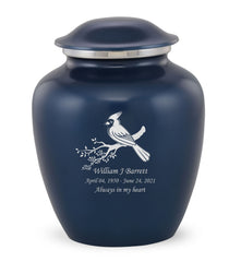 Grace Cardinal Custom Engraved Adult Cremation Urn for Ashes in Blue,  Grace Urns - Divinity Urns
