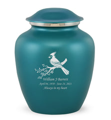 Grace Cardinal Custom Engraved Adult Cremation Urn for Ashes in Teal,  Grace Urns - Divinity Urns