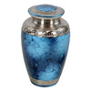 Image of Classic Cremation Urn in Blue -  product_seo_description -  Brass Urn -  Divinity Urns.