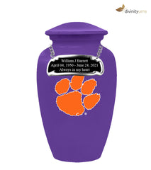 Clemson University Tigers Purple Urn with Orange Paw