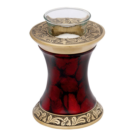 Crimson Marble Tealight Cremation Urn -  product_seo_description -  Tealight Urn -  Divinity Urns.