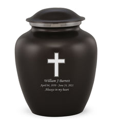 Grace Cross Custom Engraved Adult Cremation Urn for Ashes in Black,  Grace Urns - Divinity Urns