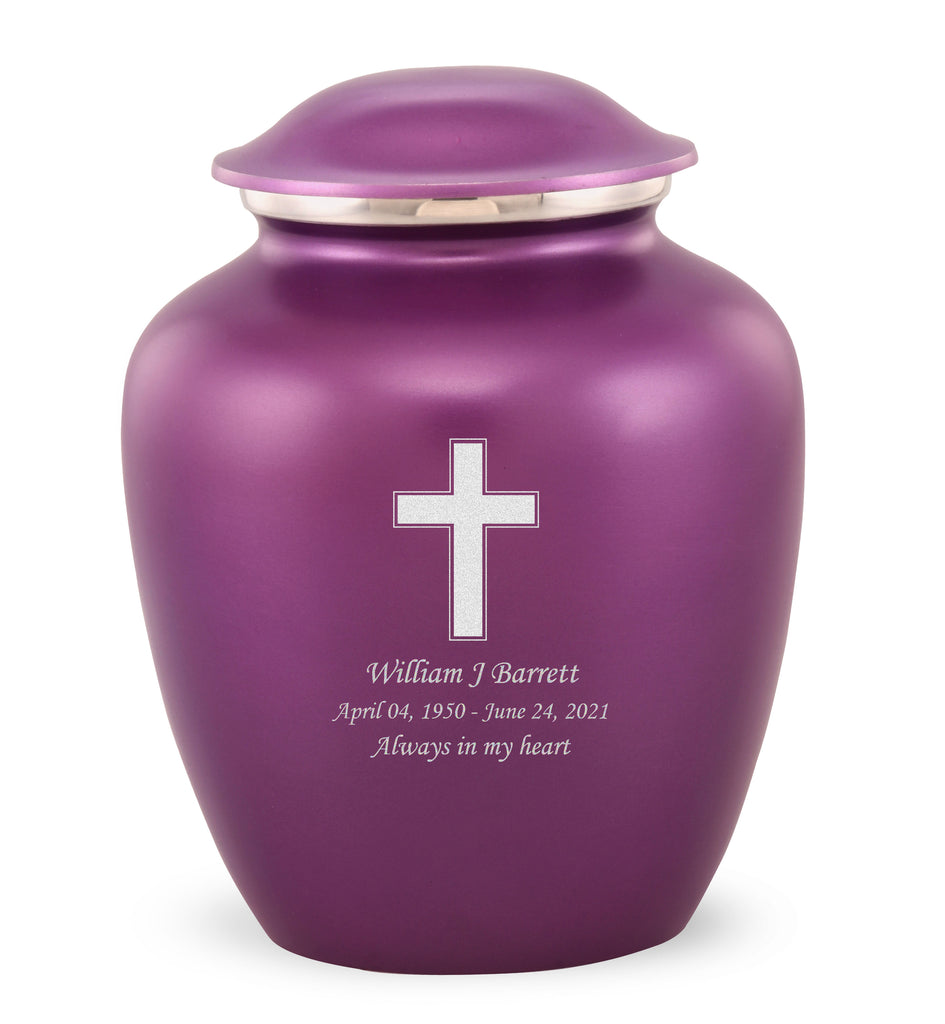 Grace Cross Custom Engraved Adult Cremation Urn for Ashes in Purple,  Grace Urns - Divinity Urns