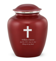 Grace Cross Custom Engraved Adult Cremation Urn for Ashes in Red,  Grace Urns - Divinity Urns
