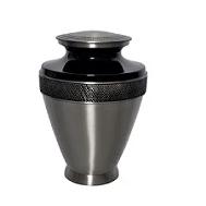 Black & Silver Atlas Brass Cremation Urn for Human Ashes -  product_seo_description -  Alloy Urns -  Divinity Urns.