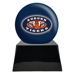 Football Cremation Urn with Optional Auburn Tigers Ball Decor and Custom Metal Plaque
