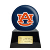 Image of Football Cremation Urn with Optional Auburn Tigers Ball Decor and Custom Metal Plaque -  product_seo_description -  Football Team Urns -  Divinity Urns.