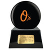 Image of Baseball Cremation Urn with Optional Baltimore Orioles Ball Decor and Custom Metal Plaque -  product_seo_description -  Baseball -  Divinity Urns.