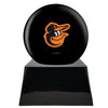Image of Baseball Cremation Urn with Optional Baltimore Orioles Ball Decor and Custom Metal Plaque -  product_seo_description -  Baseball -  Divinity Urns.