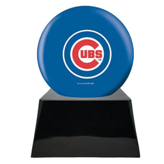 Baseball Cremation Urn with Optional Chicago Cubs Ball Decor and Custom Metal Plaque