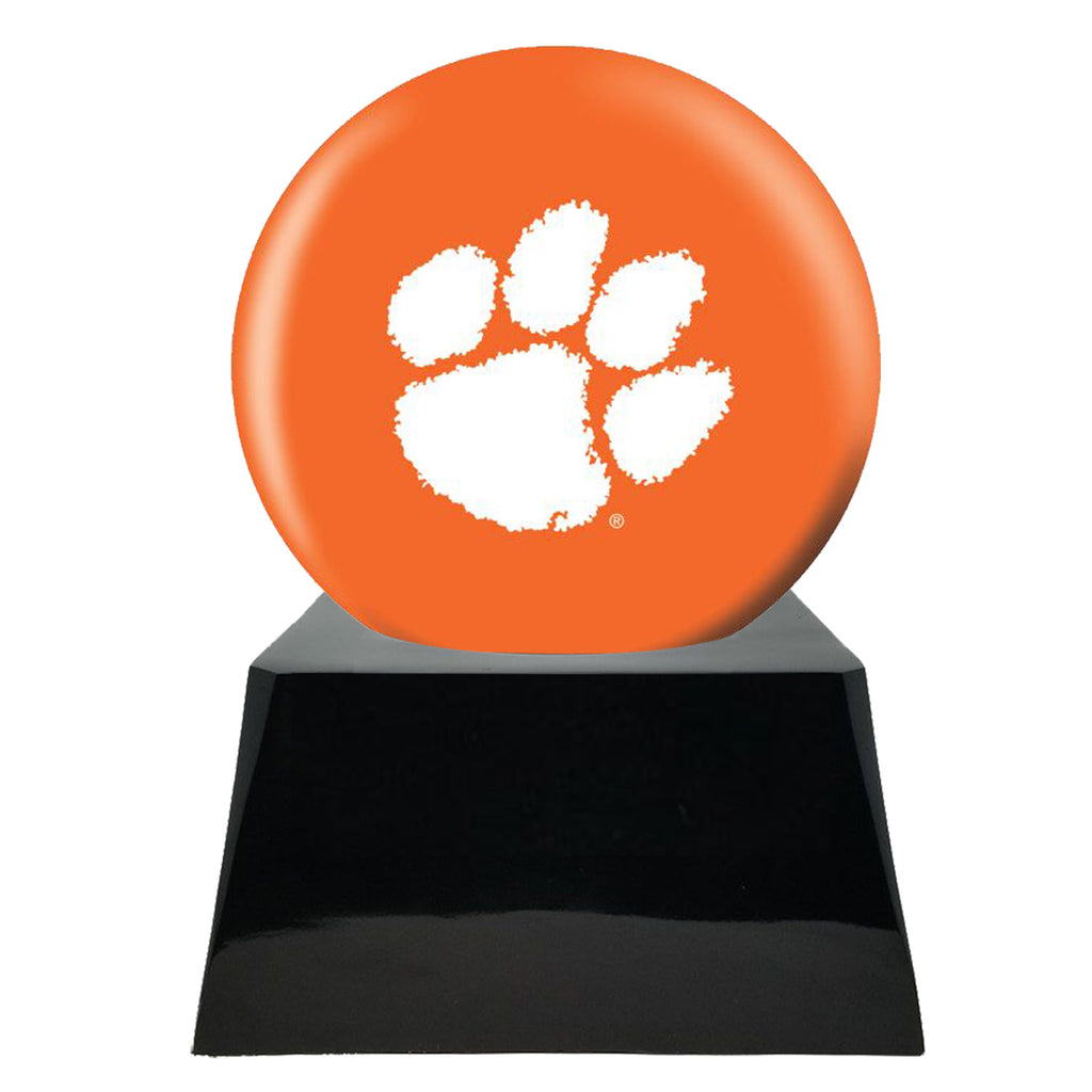 Football Cremation Urn with Optional Clemson Tiger Ball Decor and Custom Metal Plaque -  product_seo_description -  Football Team Urns -  Divinity Urns.