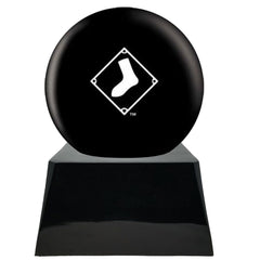 Baseball Cremation Urn with Optional Chicago White Sox Ball Decor and Custom Metal Plaque