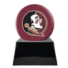 Image of Football Cremation Urn with Optional Florida State University Seminoles Ball Decor and Custom Metal Plaque -  product_seo_description -  Football Team Urns -  Divinity Urns.